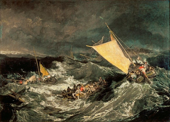 The Shipwreck by J.M.W. Turner, oil on canvas, exhibited at Turner’s gallery in 1805 © Tate 